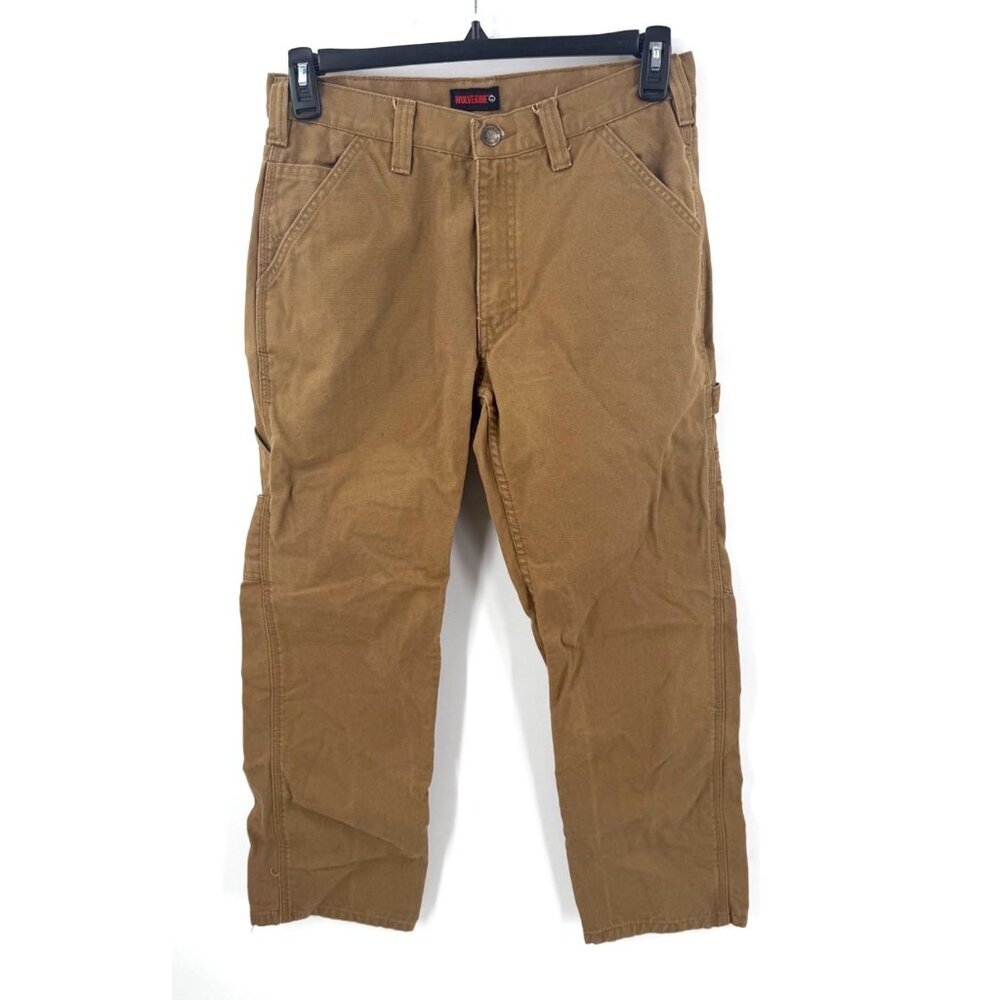Wolverine Mens Carpenter Canvas Work Pants Size 32/30 Tan Brown Khaki Cotton